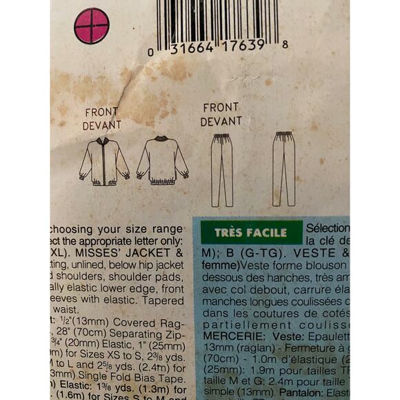 Butterick Sewing pattern 3132 track suit pattern uncut - Picture 4 of 8